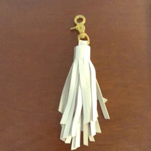 White Leather Tassel Hook